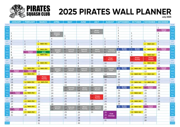 2025 Pirates Wall Planner