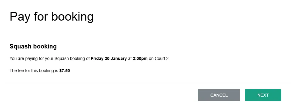 Pay for your booking